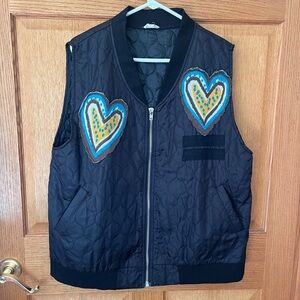 Pol quilted heart design vest